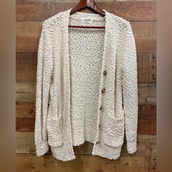 Cream Popcorn Cardigan NEW - Picture 1 of 3